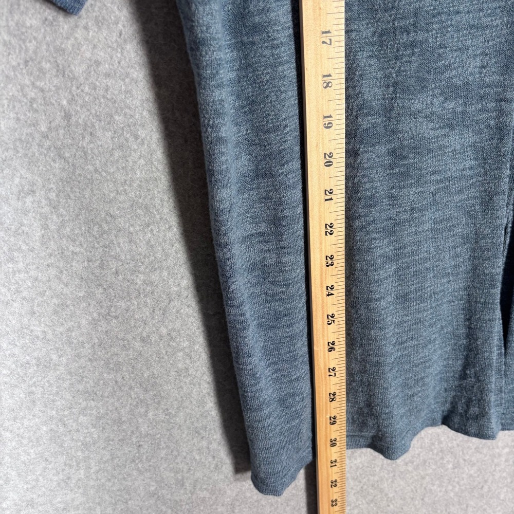 Croft Barrow Cardigan Sweater Large Blue Gray Button Thin Tunic Cotton Coastal - Picture 5 of 11